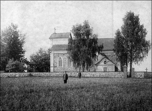 Костёл в Германишках. Фото начала XX века