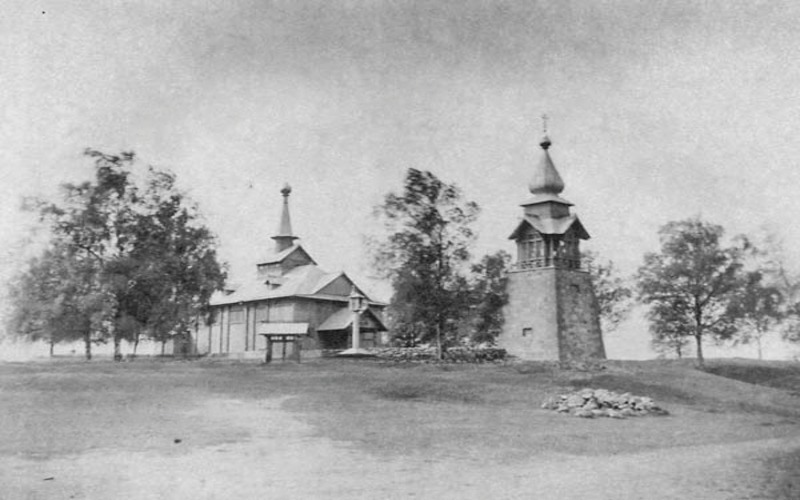 Прыхадская Пакроуская царква у Асінагарадку Фота пач. ХХ ст.