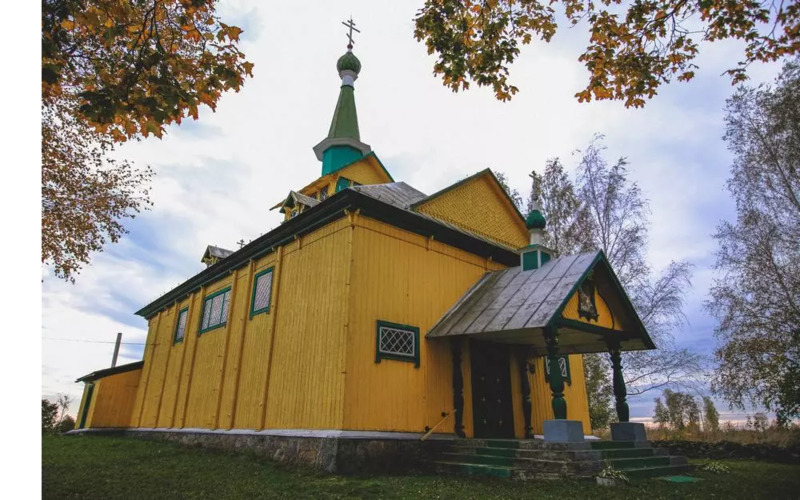 Прыхадская Пакроуская царква у Асінагарадку Фота пач. ХХ ст.